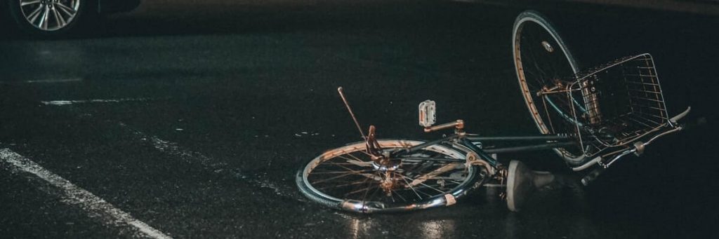 bycicle on the road after a hit and run accident