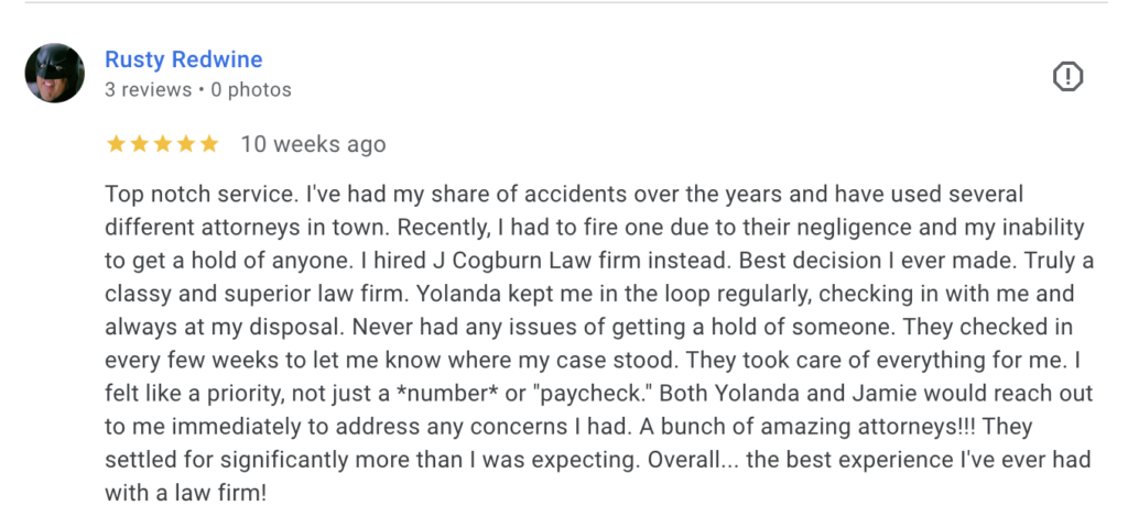 Car Accident Client Review